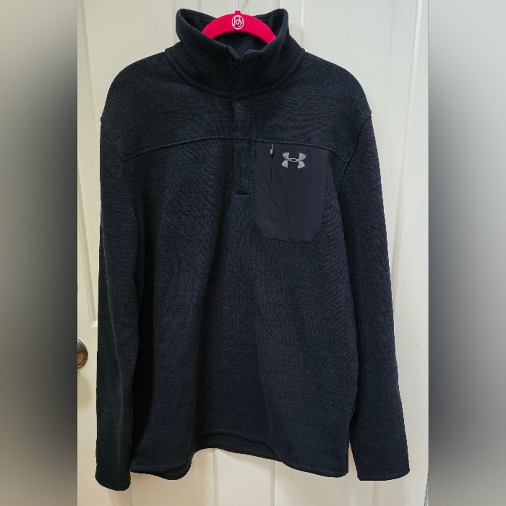 Under Armour Men's Dark/Black Gray Zip-Up Sweater Size L